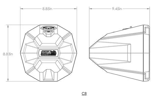 Universal 8" Cage-Mount Speaker-Pods for UTVs, Boats and more SSV Works