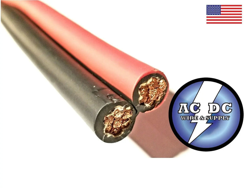 Battery Booster Jumper Cable Bonded Wires Flexible Copper 1 Gauge Duplex MADE IN USA AC/DC WIRE AND SUPPLY
