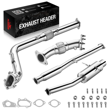 2002-2007 Subaru WRX/STI GD EJ205 Catback Exhaust 3" Pipe 4.5" Muffler Tip + Downpipe Up-pipe Flashark