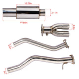 3 Inches Single Tip Cat-Back Exhaust for 2009-2020 Nissan 370Z Flashark