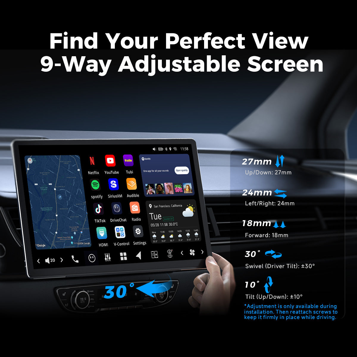 VISION 14” Single DIN Android Car Universal Radio
