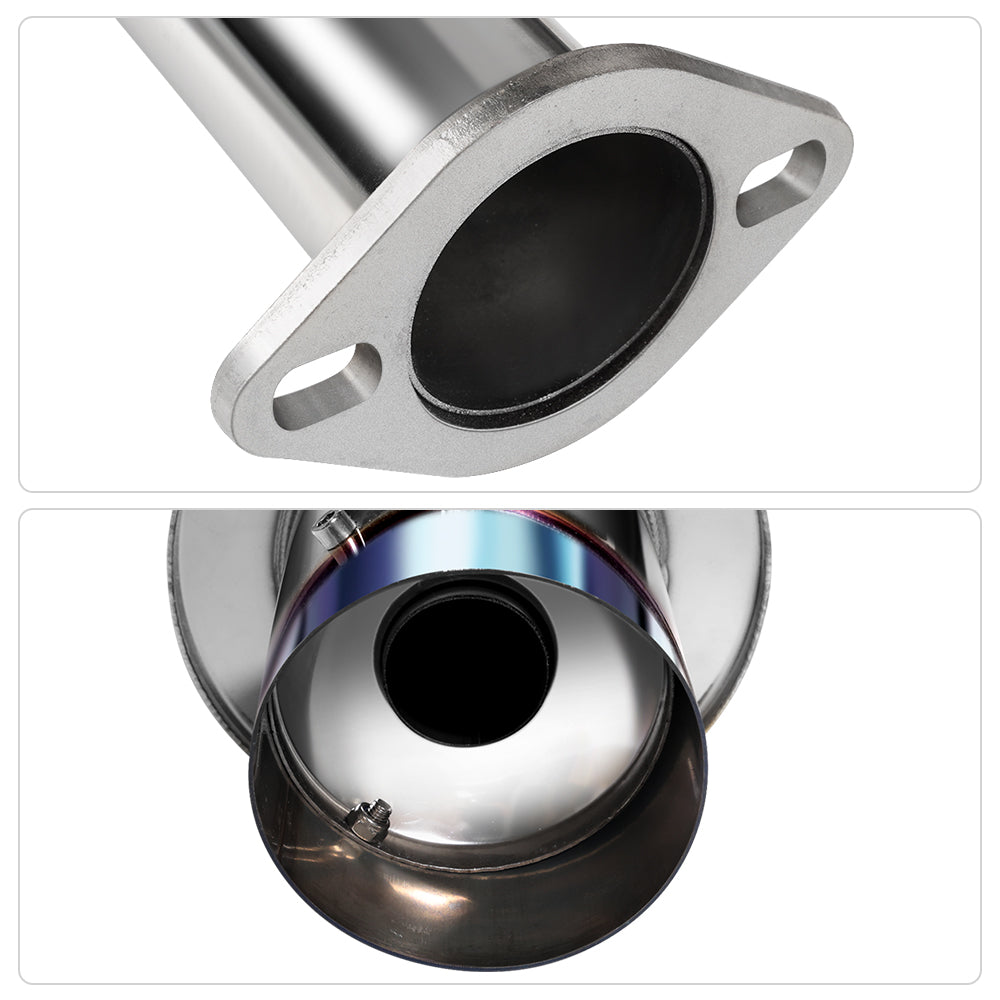 2.25" Catback Exhaust System For 1992-2000 Honda Civic 1.6L with 4" Burnt Rolled Muffler Tip