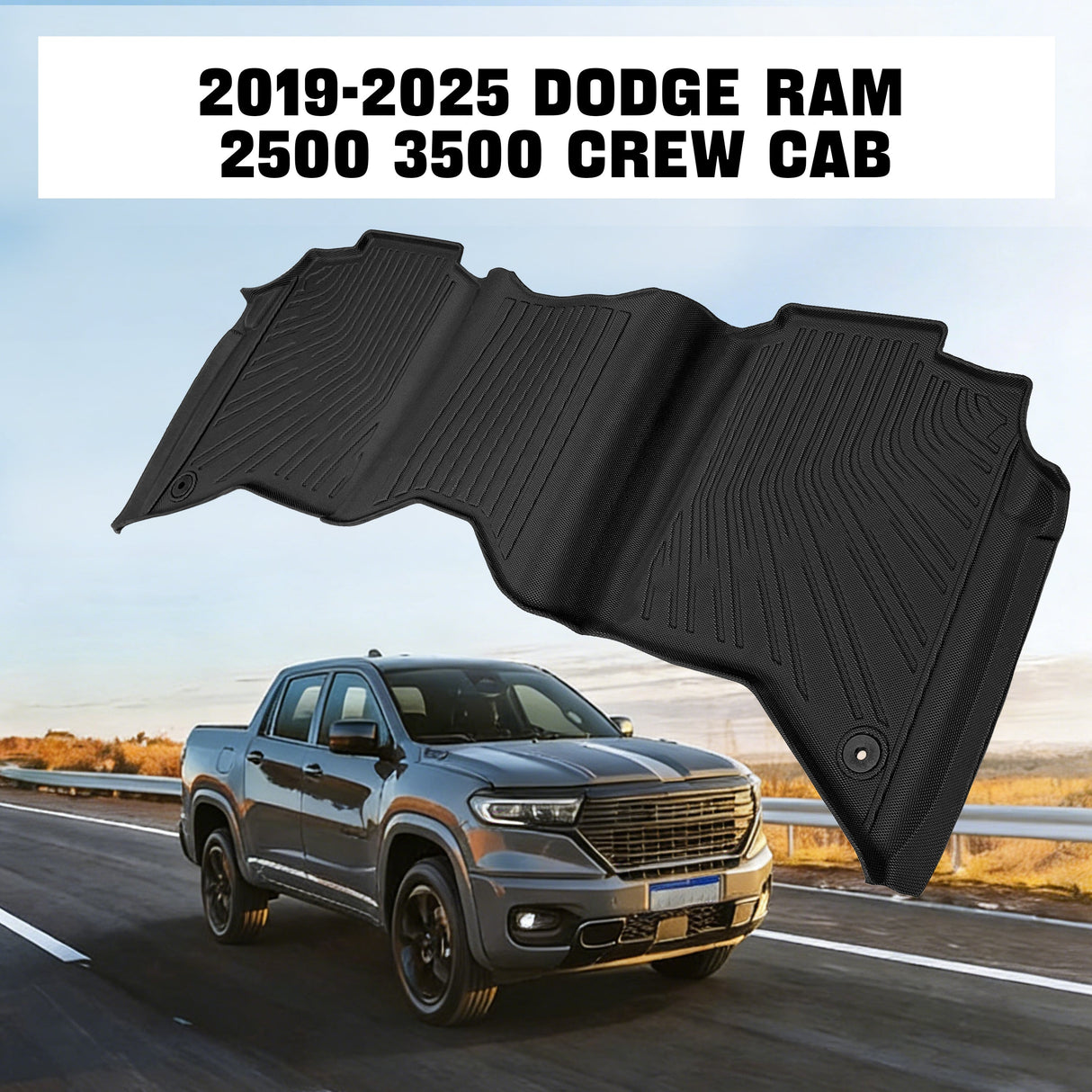Trucktok 2019-2025 Dodge Ram 2500 3500 Crew Cab All-Weather Floor Mats TruckTok