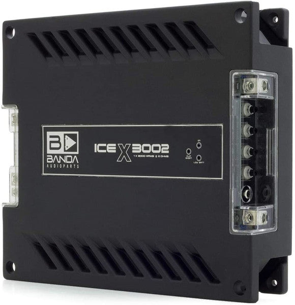Banda Ice X 3002-1 Channel 3000 Watts RMS 2 Ohm Car Amplifier BANDA
