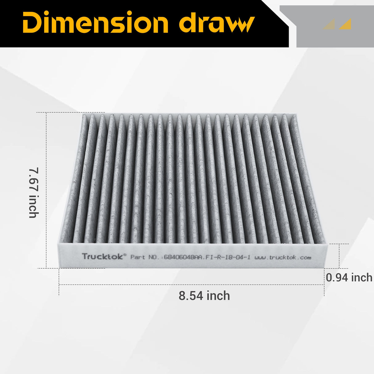 Trucktok 2010-2024 6.7L Dodge Ram Cabin Air Filter Replaces 68406048AA TruckTok