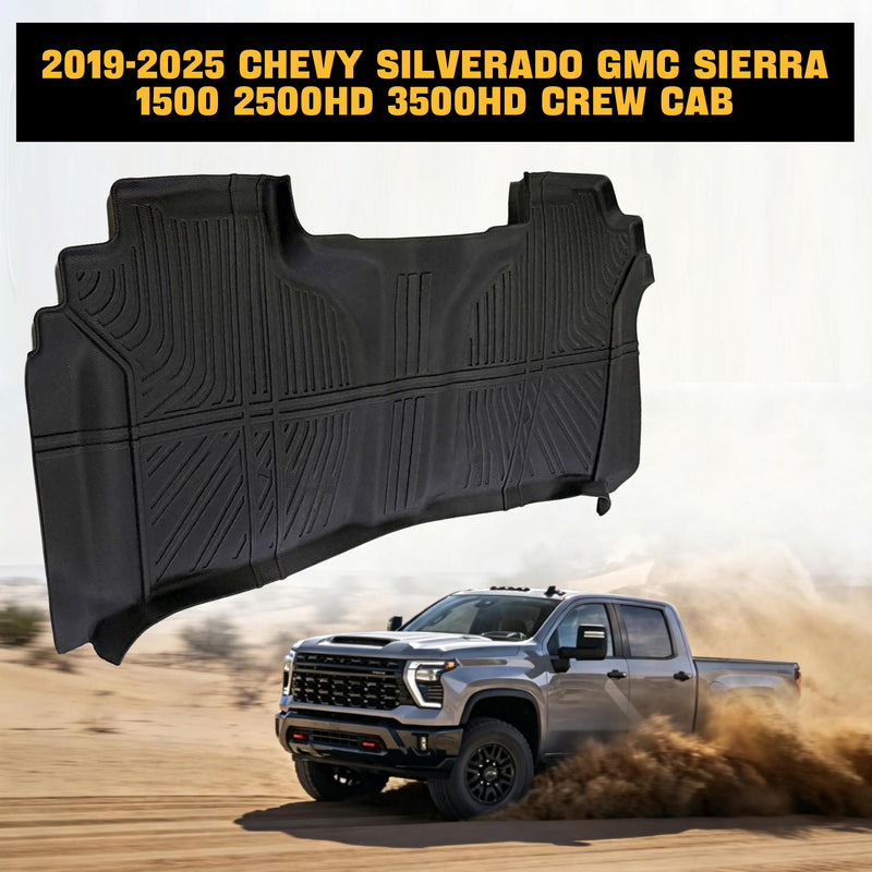 Trucktok Silverado Sierra 2019-2025 1500 & 2020-2025 2500HD 3500HD Crew Cab All-Weather TPE Floor Mats TruckTok