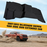 Trucktok 2007-2013 Silverado Sierra 1500 2500 Extend Cab All-Weather TPE Floor Mats TruckTok