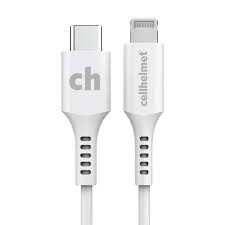 3 ft USB-C to Lightning Round Cable, Charge and Sync, cellhelmet TekShack