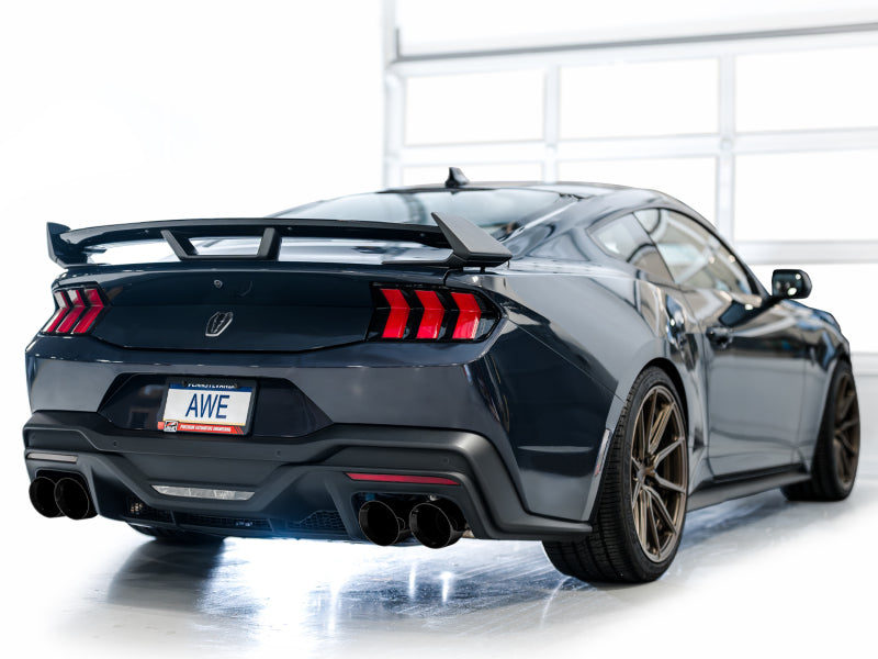 AWE 2024 Ford Mustang Dark Horse S650 RWD Track Edition Catback Exhaust w/ Quad Diamond Black Tips