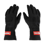 RaceQuip 355002RQP black short gauntlet Nomex race gloves - alternate view