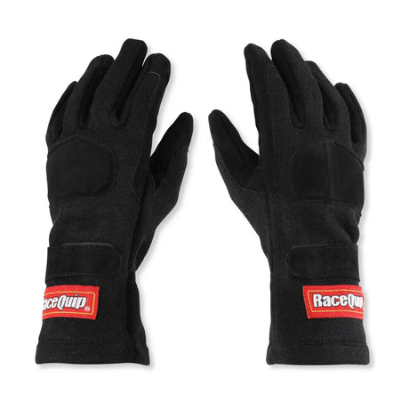 RaceQuip 355003RQP black short gauntlet Nomex race gloves - alternate view
