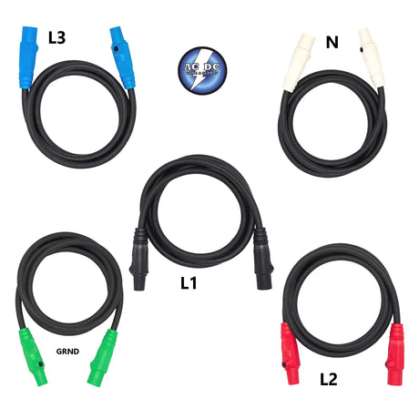 2/0 - 300 AMP 600V TYPE SC CAM LOCK CORD SET OF {5} AC/DC WIRE AND SUPPLY