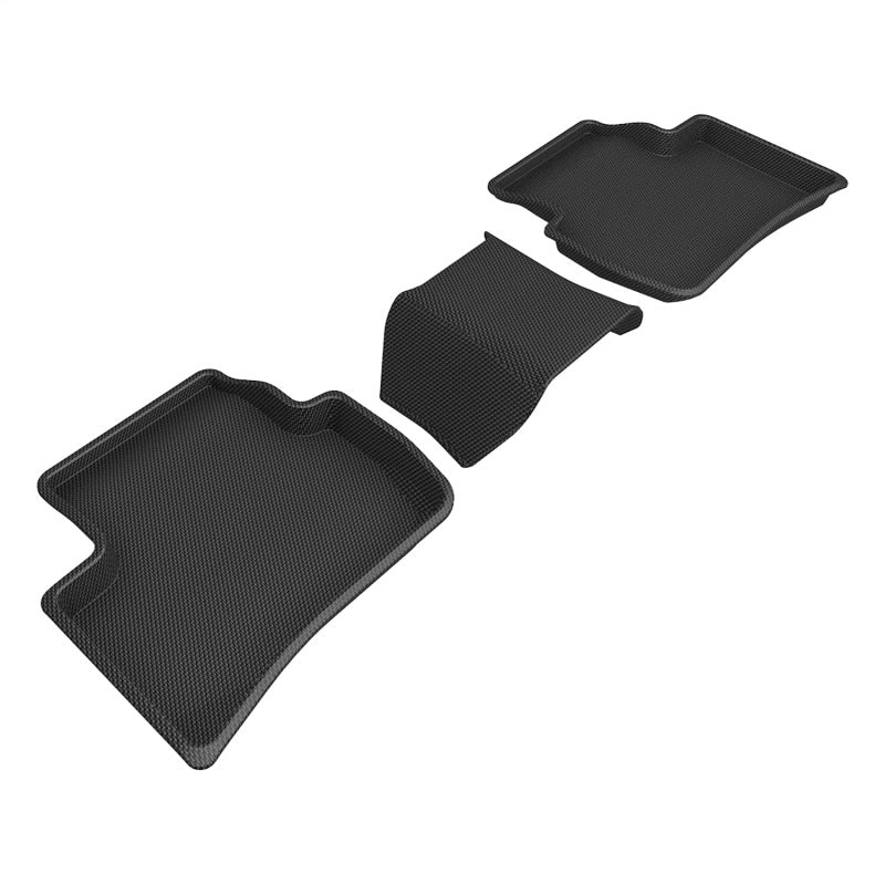 3D MAXpider 22-23 Toyota Corolla Cross AWD Kagu Black Floor Mats - Row 2