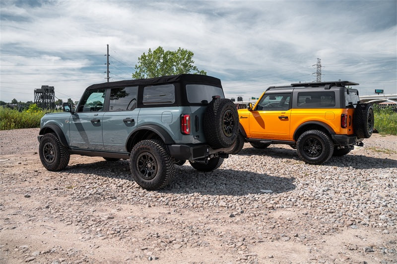 Corsa 21-22 Ford Bronco 2.3L 4-Door 2.75in Cat-Back Dual Rear Exhaust w/ 4in Straight-Cut Black Tips