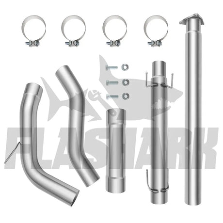 4"/5" Downpipe-Back 2016-2018 5.0 Cummins | Nissan Titan DPF Delete Race Pipe Flashark