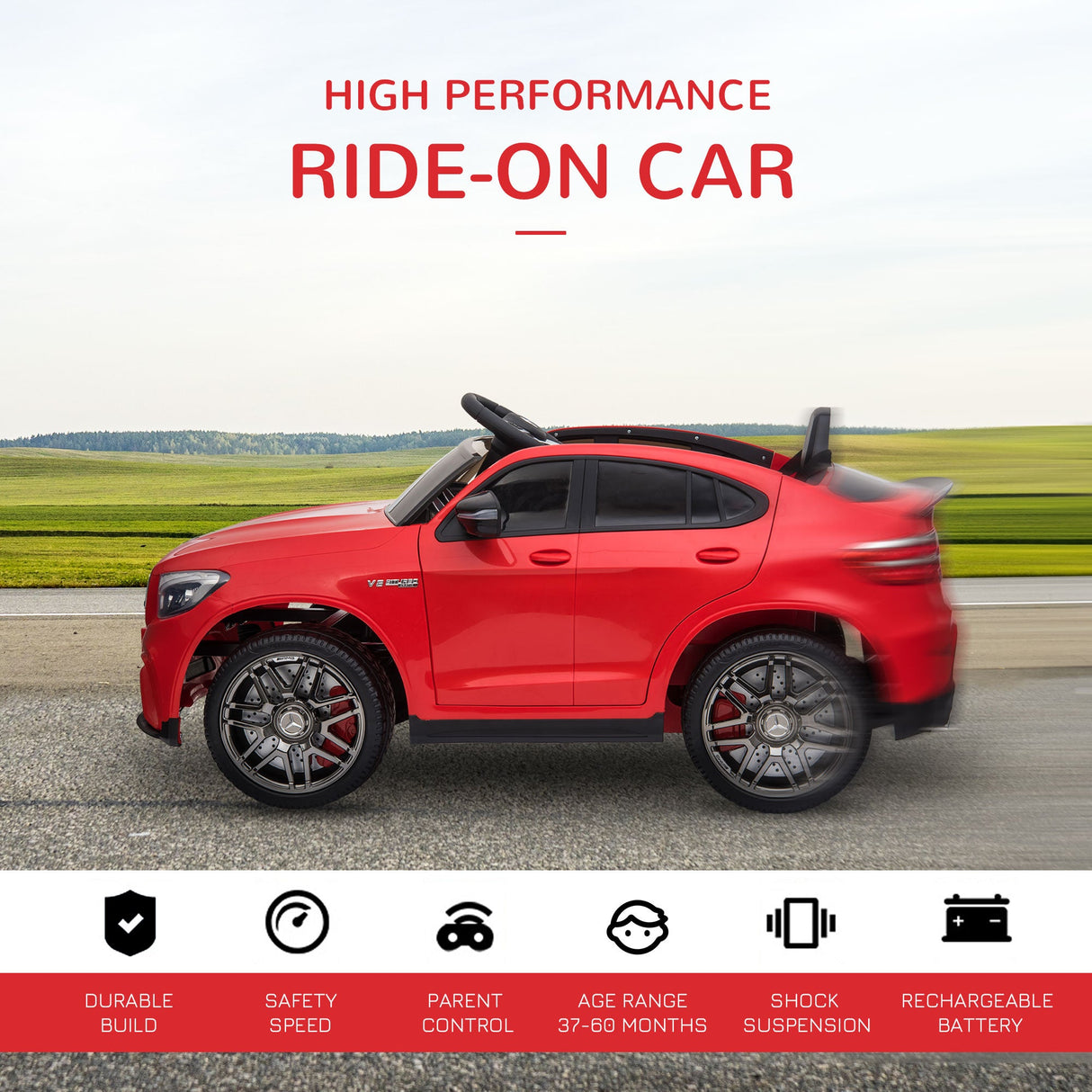 Mercedez-Benz 12V Kids Ride-On Car with Remote Control, Music, and Lights - A Premium Driving Experience for Young Ones