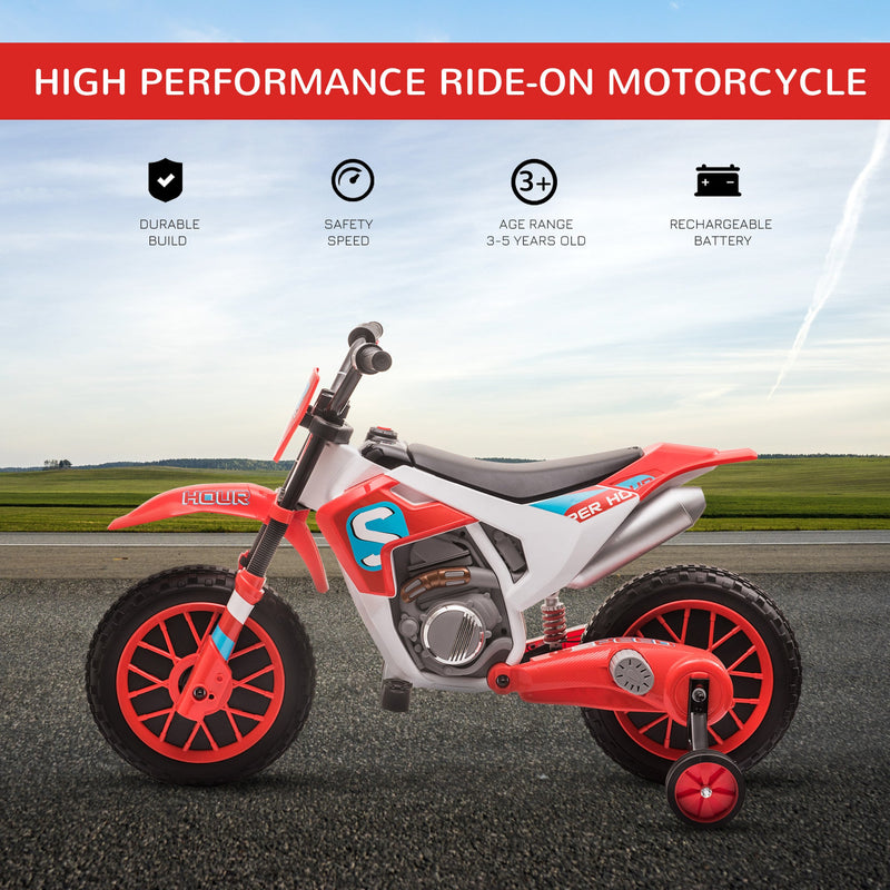 12V Rechargeable Dirt Bike Toy with Training Wheels - Perfect for Little Riders!