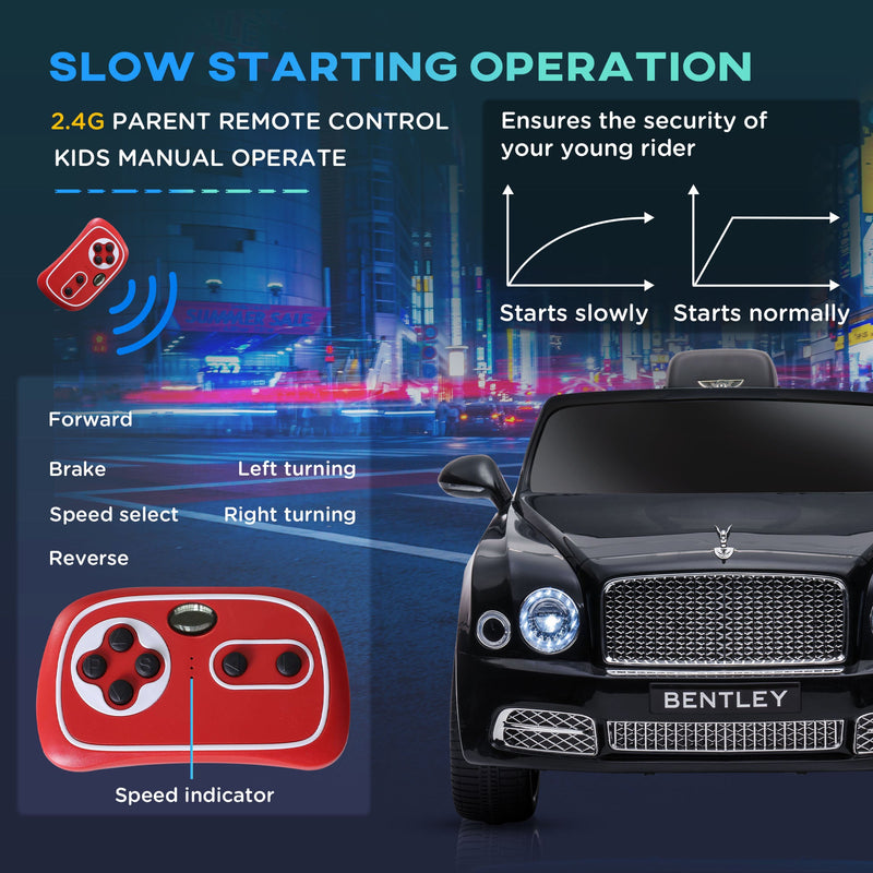 Bentley Mulsanne 12V Electric Ride On Car with LED Lights and MP3 Player
