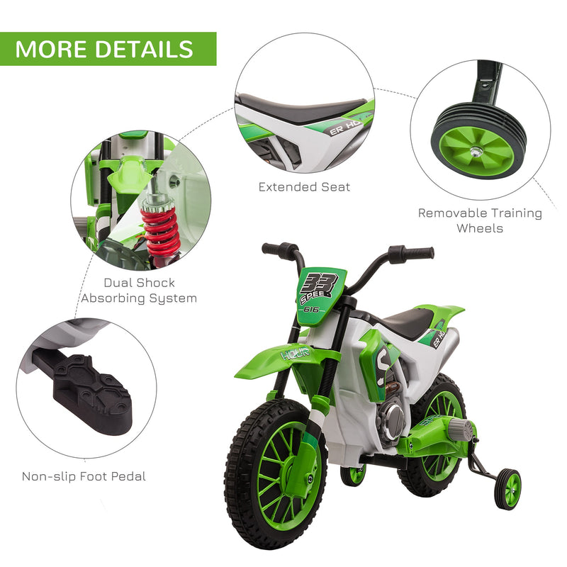 12V Rechargeable Dirt Bike Toy with Training Wheels - Perfect for Little Riders!
