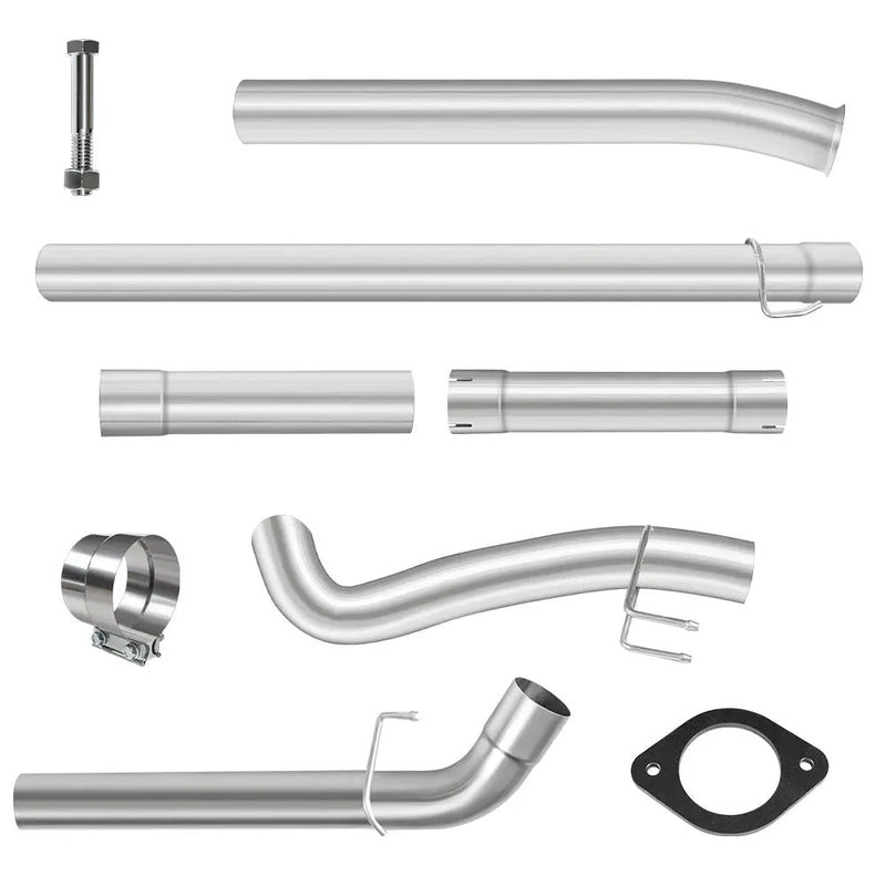 4.0/5.0 Inch 6.7 Powerstroke DPF Delete Race Pipe | Downpipe-Back Exhaust w/Muffler for 2011-2023 Ford F-250, F-350, F-450 Flashark