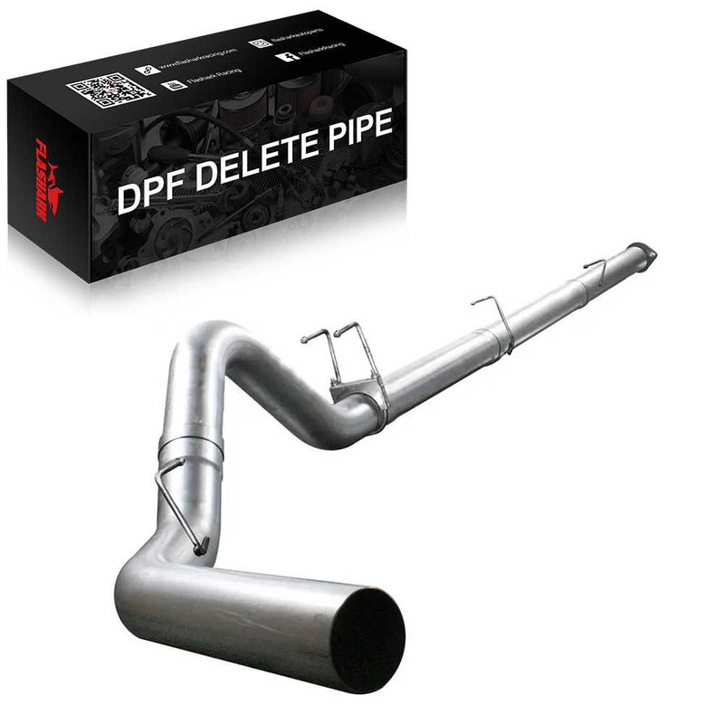 4.0/5.0 Inch 6.7 Powerstroke DPF Delete Race Pipe | Downpipe-Back Exhaust w/Muffler for 2011-2023 Ford F-250, F-350, F-450 Flashark