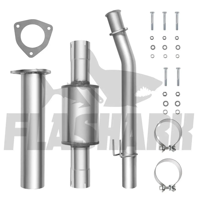 4.0/5.0 Inch 6.7 Powerstroke DPF Delete Race Pipe | Downpipe-Back Exhaust w/Muffler for 2011-2023 Ford F-250, F-350, F-450 Flashark