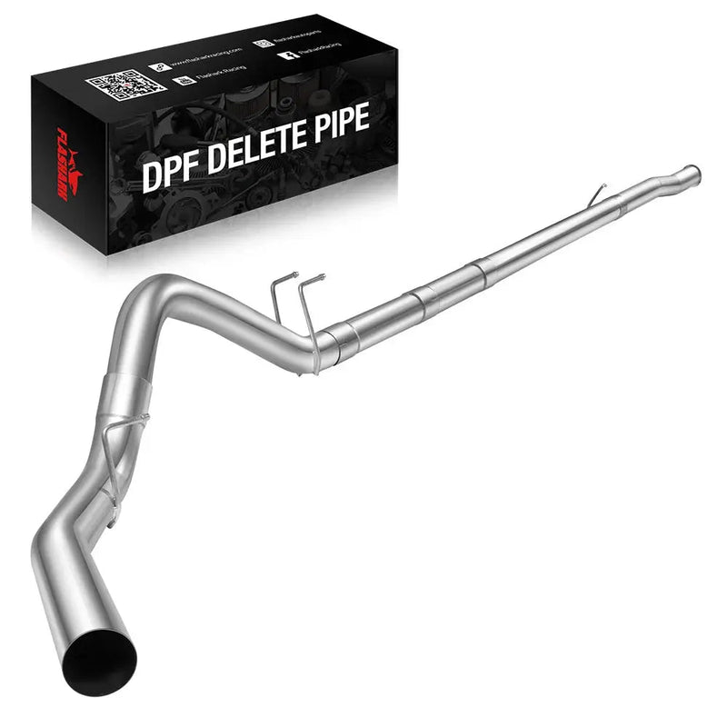 4.0/5.0 Inch 6.7 Powerstroke DPF Delete Race Pipe | Downpipe-Back Exhaust w/Muffler for 2011-2023 Ford F-250, F-350, F-450 Flashark