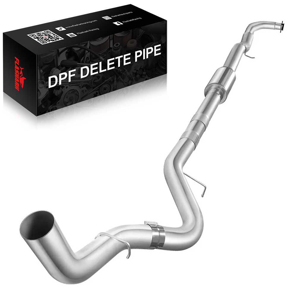 For 4.0/5.0 Inch 2017-2019 L5P 6.6 Duramax Chevy GMC DPF Delete Race Pipe Downpipe-Back Flashark