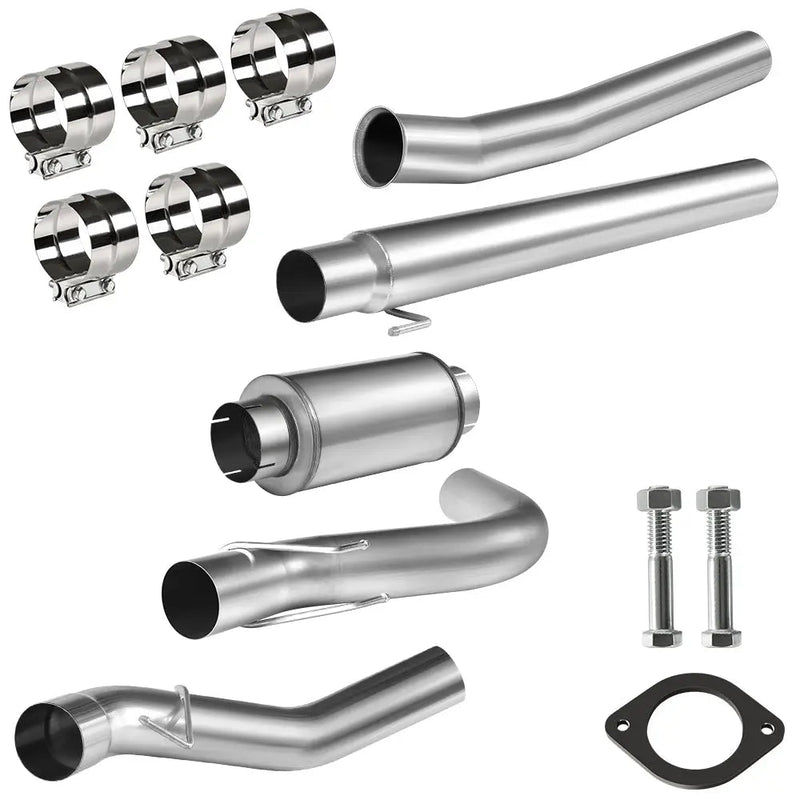 4.0/5.0 Inch 6.7 Powerstroke DPF Delete Race Pipe | Downpipe-Back Exhaust w/Muffler for 2011-2023 Ford F-250, F-350, F-450 Flashark