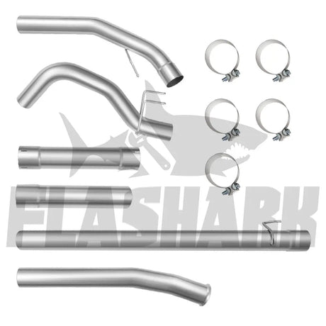 For 4.0 Inch 2008-2010 Ford 6.4 Powerstroke Cat & DPF Delete Race Downpipe-Back Pipe F-250 F-350 F-450 F-550 Flashark