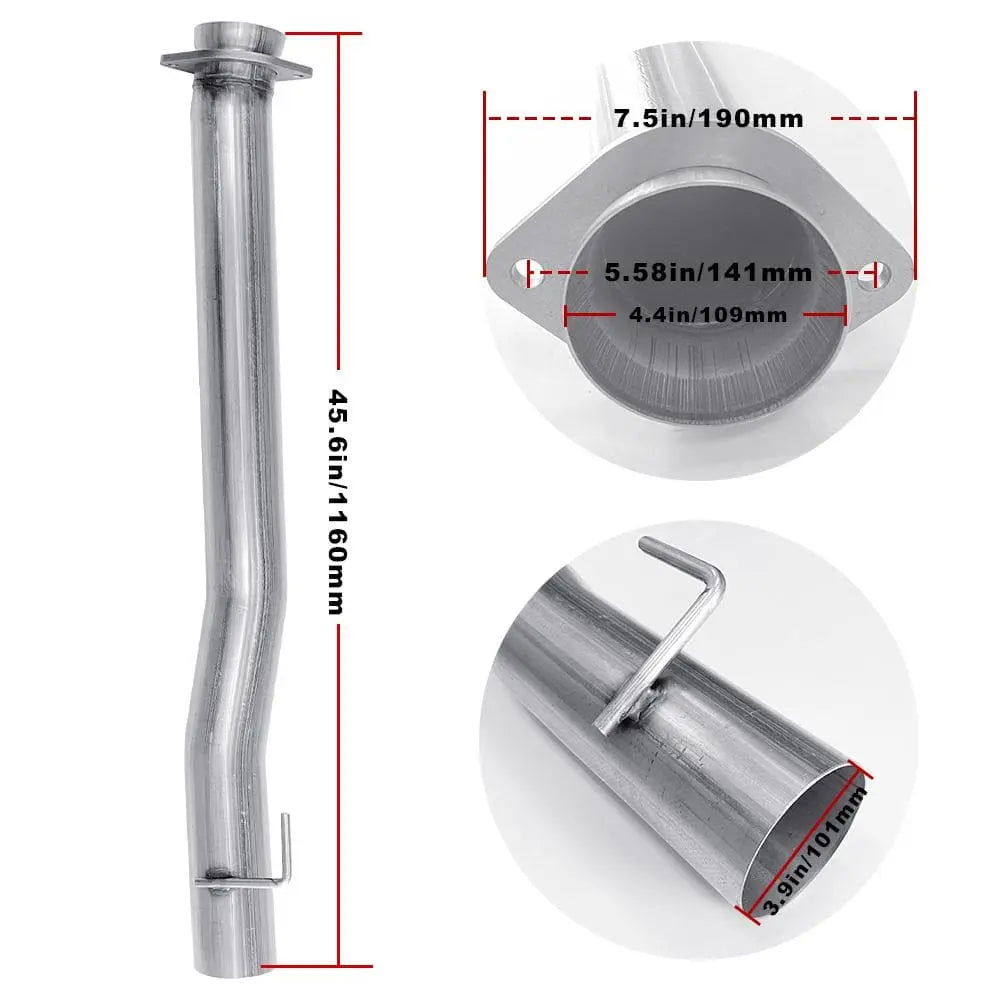4.0/5.0 Inch 6.7 Powerstroke DPF Delete Race Pipe | Downpipe-Back Exhaust w/Muffler for 2011-2023 Ford F-250, F-350, F-450 Flashark