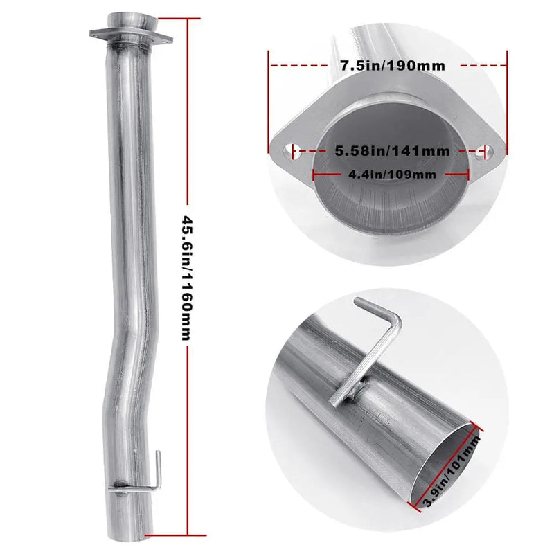 4.0/5.0 Inch 6.7 Powerstroke DPF Delete Race Pipe | Downpipe-Back Exhaust w/Muffler for 2011-2023 Ford F-250, F-350, F-450 Flashark