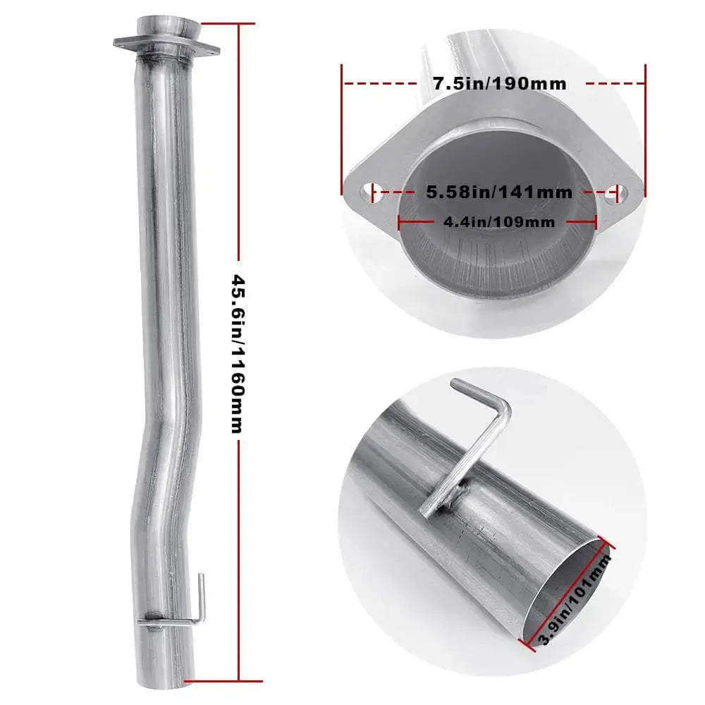 4.0/5.0 Inch 6.7 Powerstroke DPF Delete Race Pipe | Downpipe-Back Exhaust w/Muffler for 2011-2023 Ford F-250, F-350, F-450