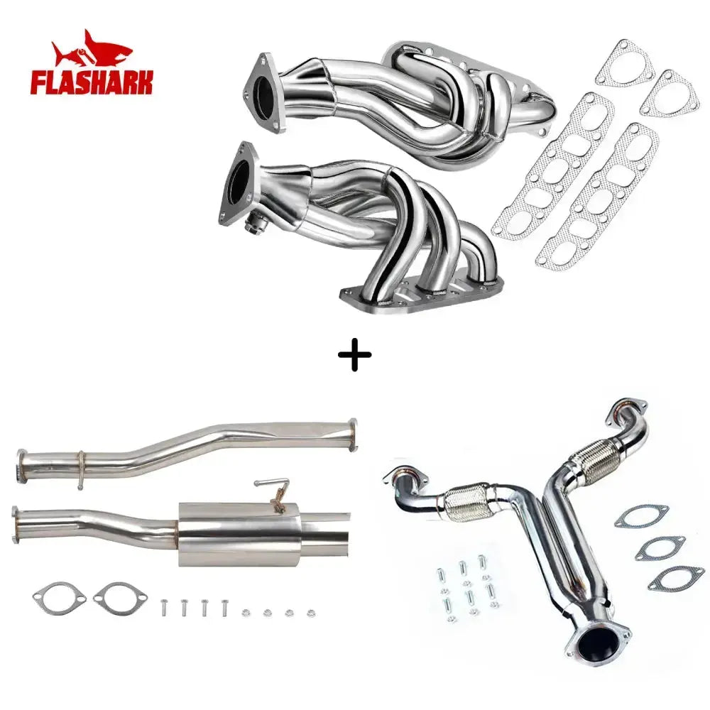 Catback Exhaust for 2003-2008 Nissan 350Z & Infiniti G35 with 4.5'' Single Tip & 3'' Pipe Flashark