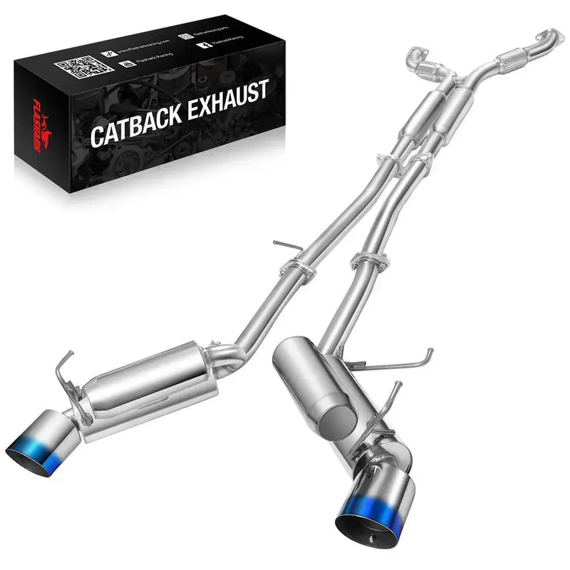 Exhaust Header/Downpipe/CatBack w/ 4.5 Inches Dual Burnt Tips All-In-One Kit for 2003-2006 Nissan 350Z Infiniti G35 Flashark