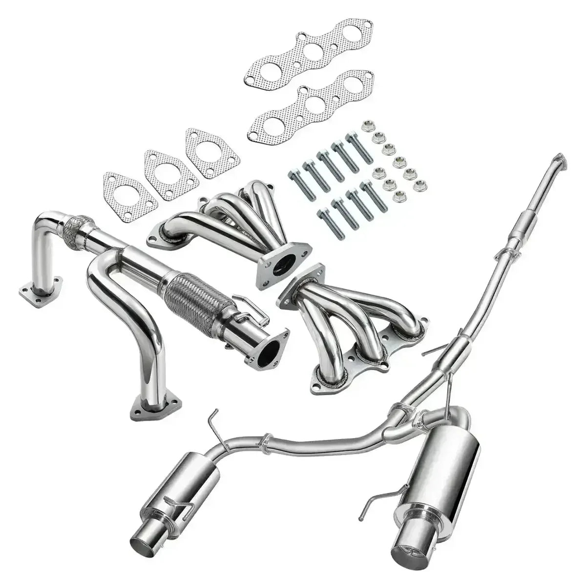 1998-2002 Honda Accord EX/LX 3.0L V6 Catback Exhaust System w/4.5 Inches Muffler Tip SOHC J30A1 Flashark