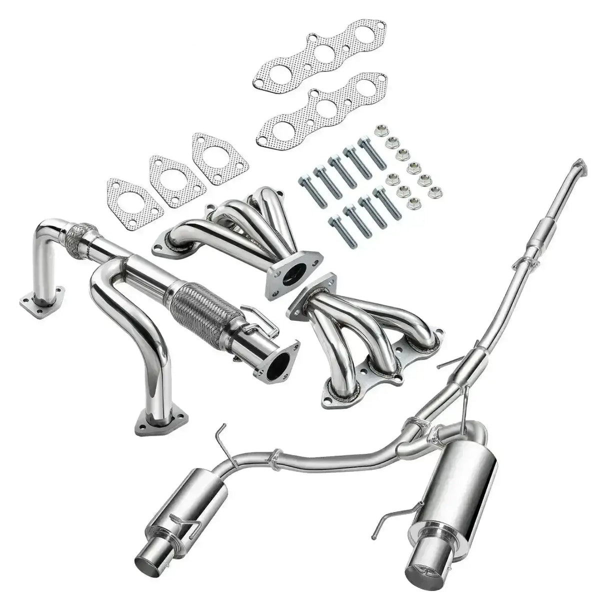 1998-2002 Honda Accord J30 V6 Exhaust Header/ Catback Exhaust w/4.5 Inches Muffler Tip All-In-One Kit