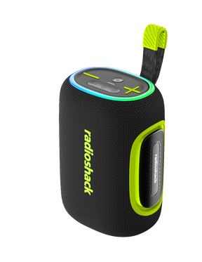 RadioShack 40W Bluetooth Speaker, TWS, AUX/USB, IPX5 Water Resistant, RGB Lights, Black/Green TekShack