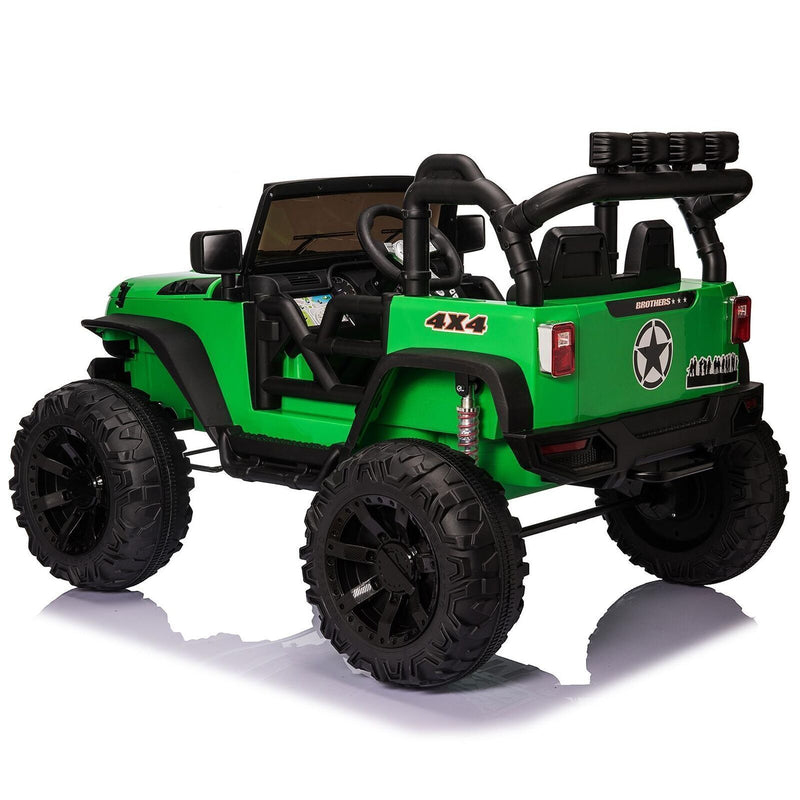 2-Seater Kids Ride on Truck with 3 Speeds, LED Light, Remote Control, and 24V 9AH Battery