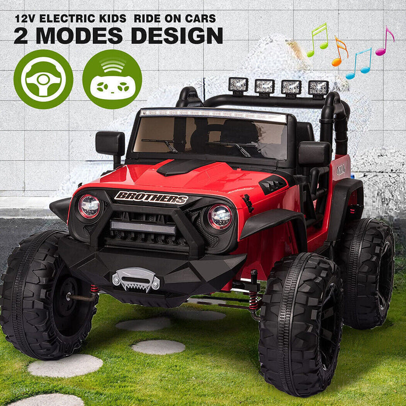 400W 2-Seater Electric Ride-On Truck with LED Lights, Remote Control, and MP3 Player for Kids (24V)