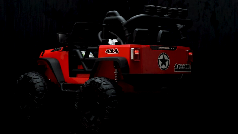 400W 2-Seater Electric Jeep for Kids with LED Lights and 3-Speed Options