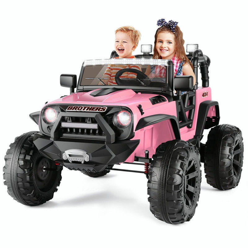 400W 2-Seater Electric Ride-On Jeep for Kids with LED Lights and 24V Battery