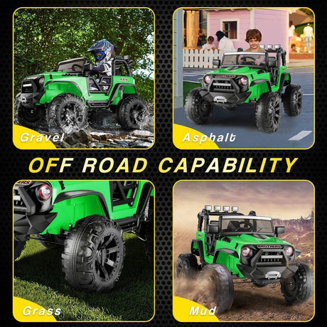 400W 2-Seater Electric Ride-On Jeep for Kids with LED Lights and Music