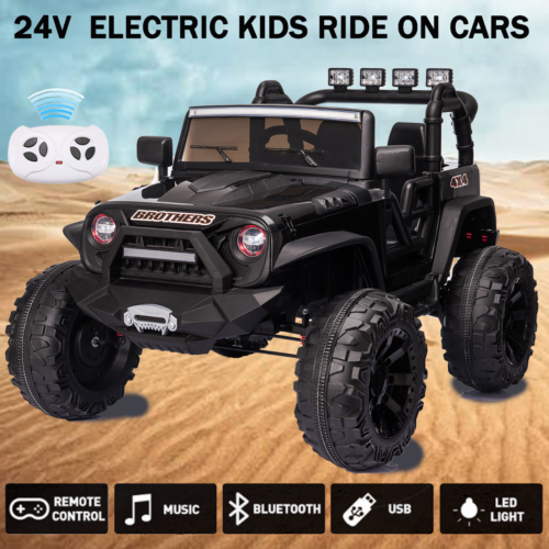 400W 2-Seater Electric Ride-On Truck for Kids with Remote Control and 24V 9AH Battery - Perfect Gift for Little Adventurers!