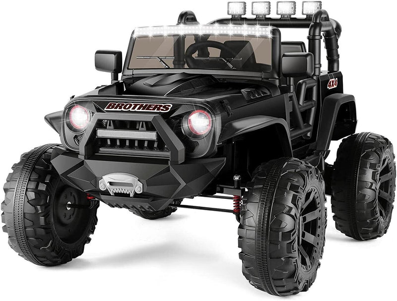 400W Electric 24V Kids Ride on Truck Car Jeep with MP3 Player, LED Lights, and Remote Control - Seats 2