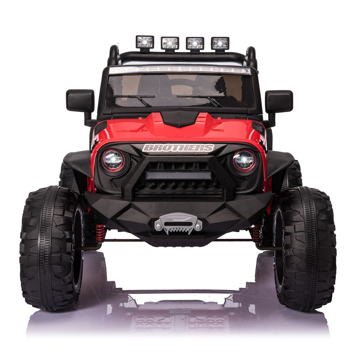 400W Electric JEEP Ride-On Toy Truck for Kids with Remote Control and MP3 - Red