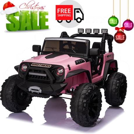 2-Seater 400W Electric Kids Truck with MP3, LED Lights, and Remote Control - 24V Ride-On Car