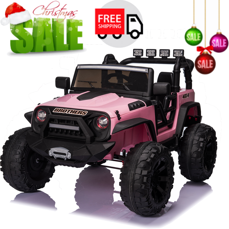 400W 2-Seater Electric Ride-On Truck for Kids with Remote Control and LED Lights
