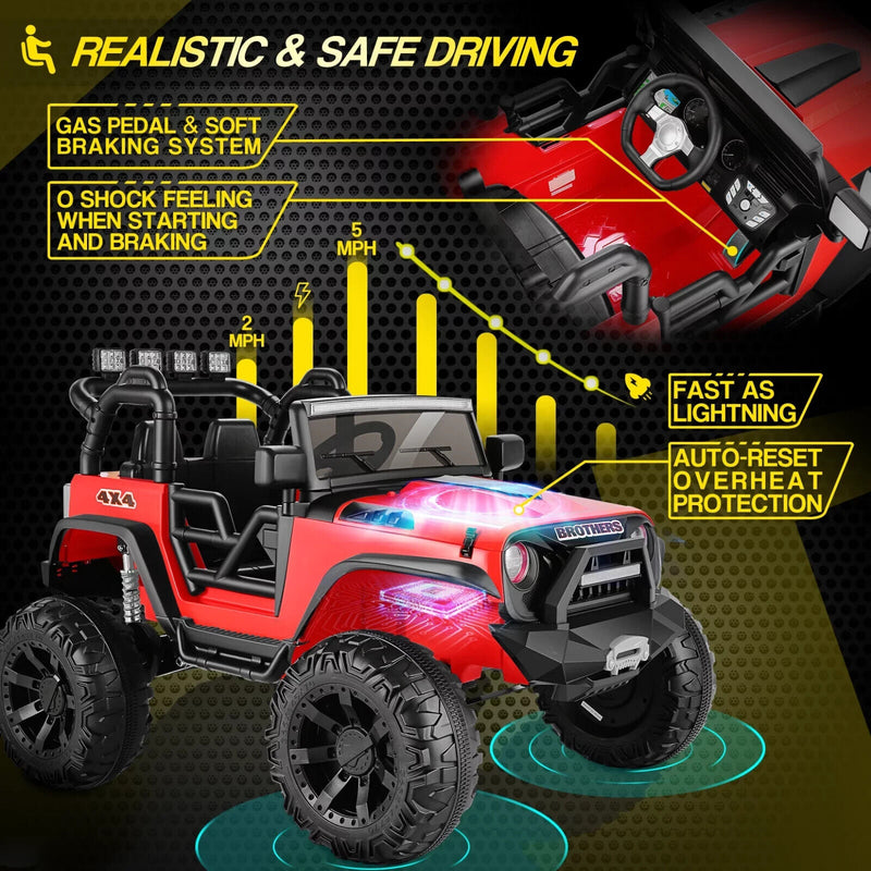 400W Remote Control Electric Ride-On Truck for Kids with MP3 Player - 2 Seater