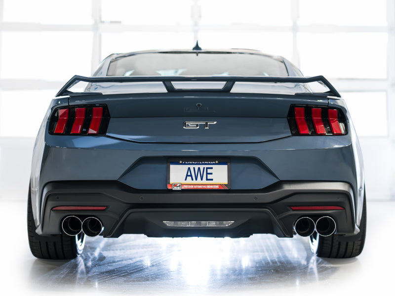 AWE 2024 Ford Mustang GT Fastback S650 RWD SwitchPath Catback Exhaust w/ Quad Chrome Silver Tips